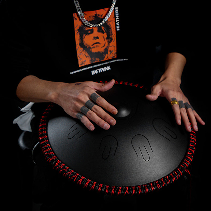 HLURU TAH9-14 INKBLACK - Mini Handpan Series 9 Notalı 14" InkBlack Taşınabilir Handpan